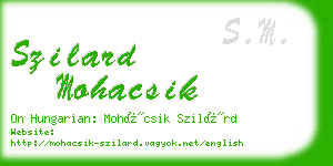 szilard mohacsik business card